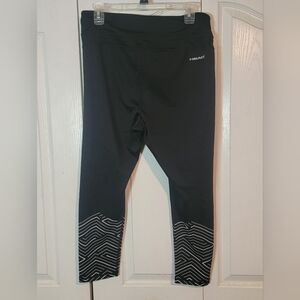 Head Black Leggings with White Patterned Hem